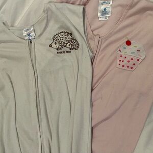 Bundle of Halo size 2-3 Sleep Sacks with Hedgehog & Cupcake Patches